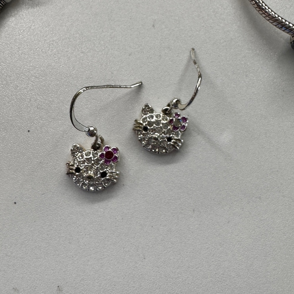 Hello Kitty Silver and Pink Earrings
